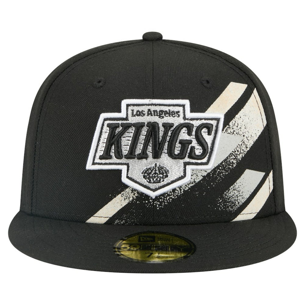 Los Angeles Kings New Era Faded Lines 59FIFTY Fitted Hat - Black - NHL