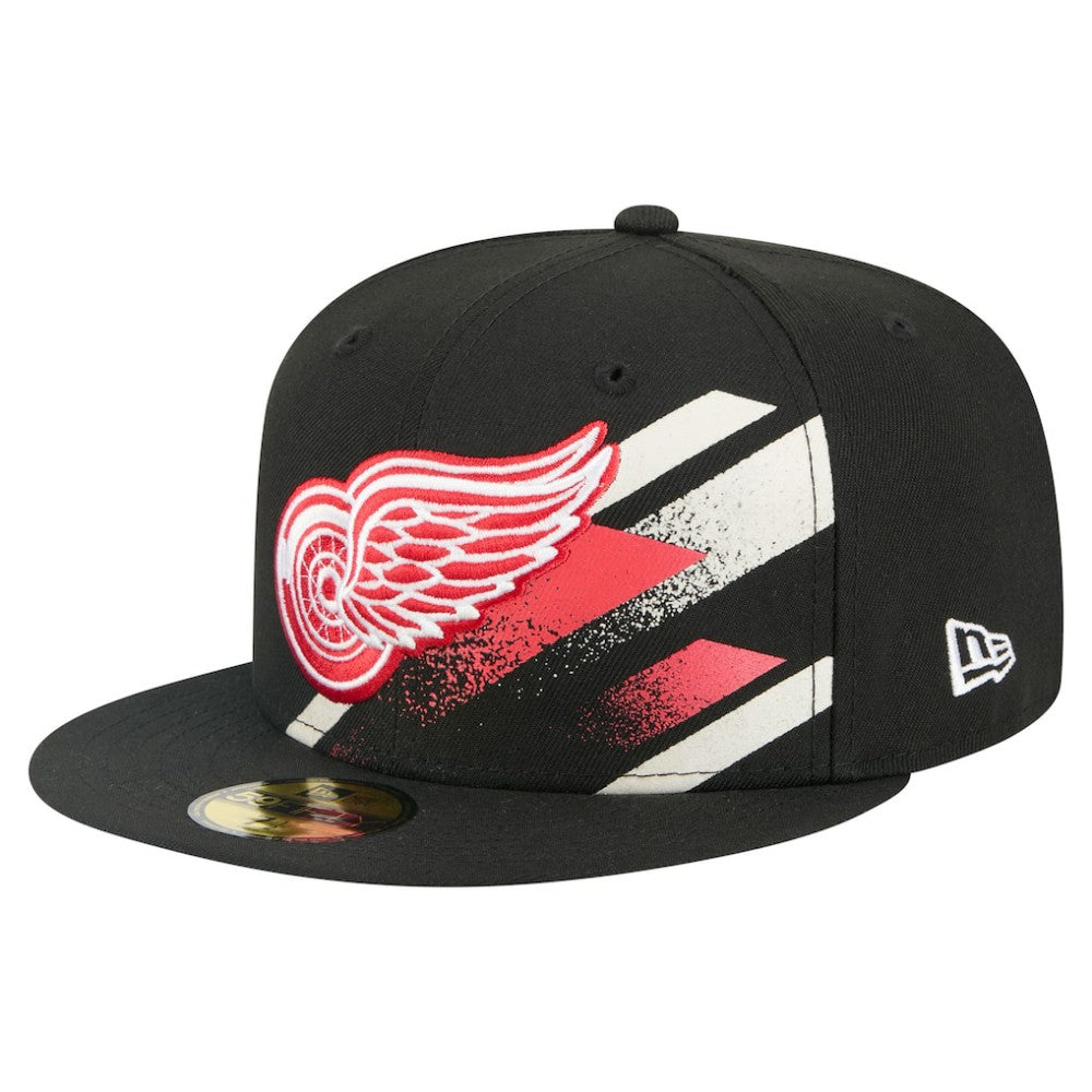 Detroit Red Wings New Era Faded Lines 59FIFTY Fitted Hat - Black - NHL