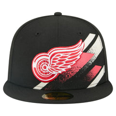 Detroit Red Wings New Era Faded Lines 59FIFTY Fitted Hat - Black - NHL