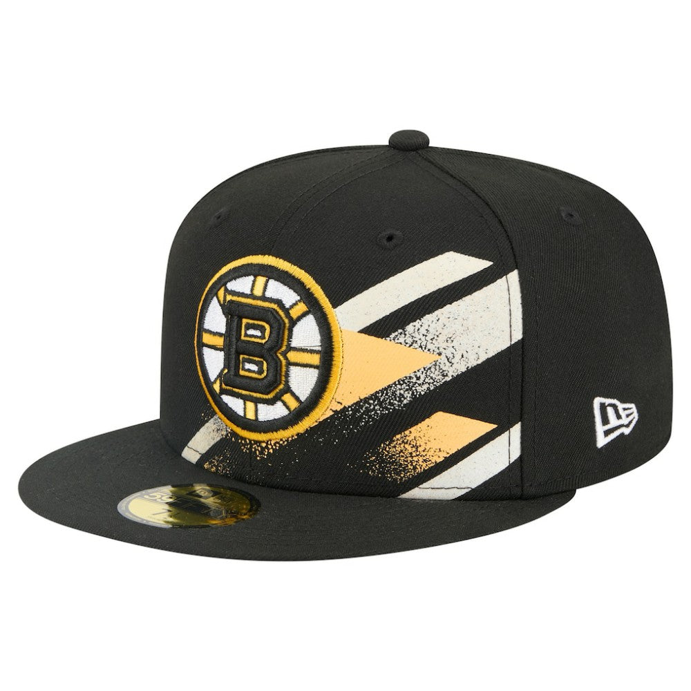 Boston Bruins New Era Faded Lines 59FIFTY Fitted Hat - Black - NHL