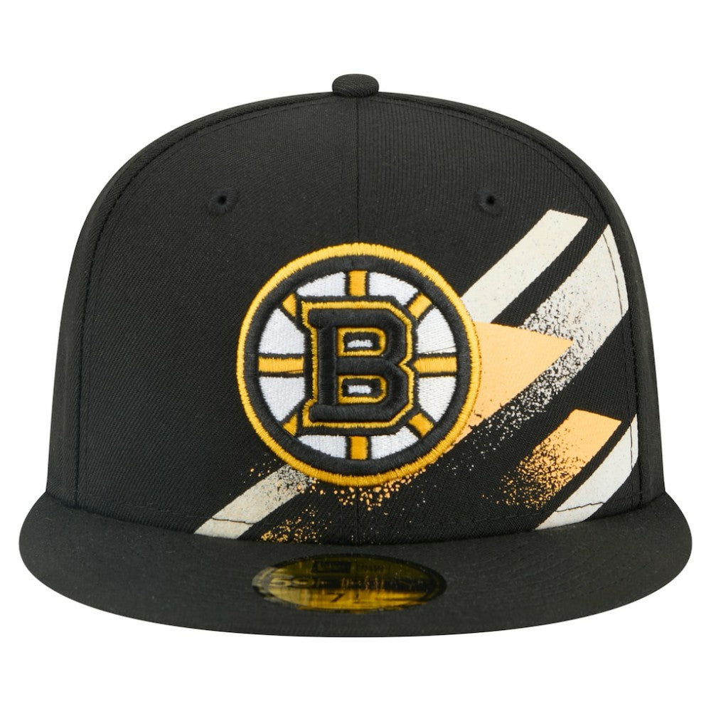 Boston Bruins New Era Faded Lines 59FIFTY Fitted Hat - Black - NHL