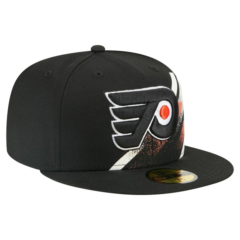 Philadelphia Flyers New Era Faded Lines 59FIFTY Fitted Hat - Black - NHL