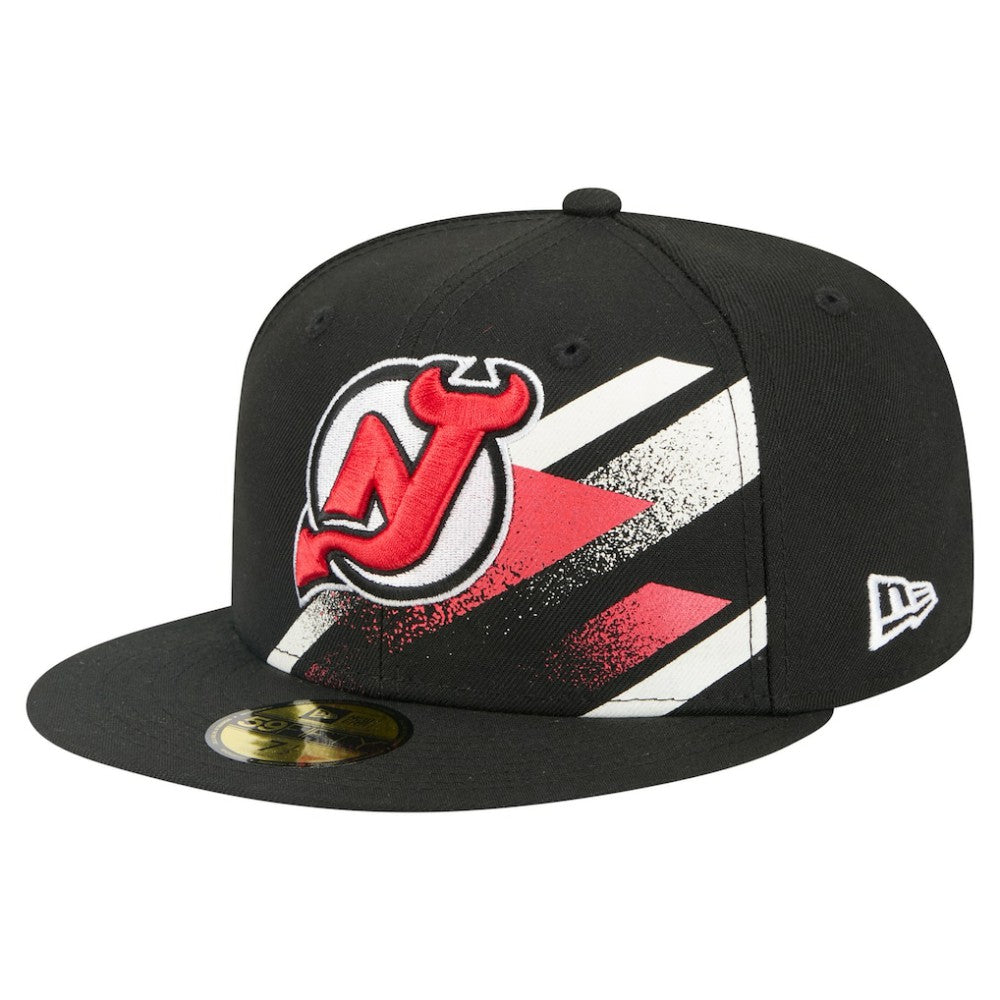New Jersey Devils New Era Faded Lines 59FIFTY Fitted Hat - Black - NHL