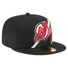 New Jersey Devils New Era Faded Lines 59FIFTY Fitted Hat - Black - NHL