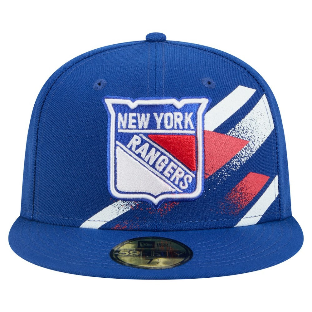 New York Rangers New Era Faded Lines 59FIFTY Fitted Hat - Blue - NHL