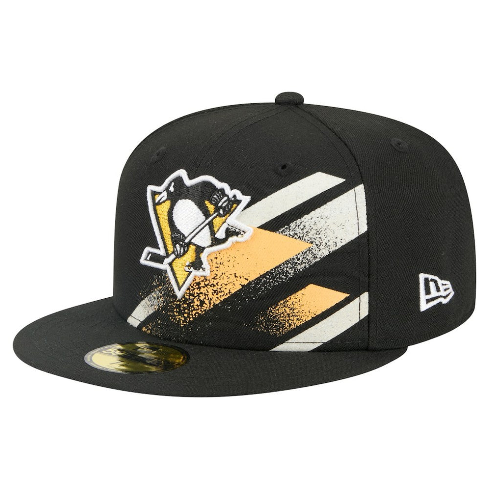 Pittsburgh Penguins New Era Faded Lines 59FIFTY Fitted Hat - Black - NHL