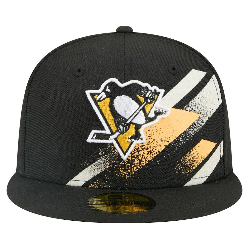 Pittsburgh Penguins New Era Faded Lines 59FIFTY Fitted Hat - Black - NHL