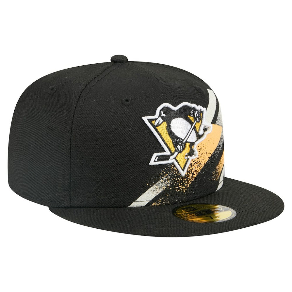 Pittsburgh Penguins New Era Faded Lines 59FIFTY Fitted Hat - Black - NHL