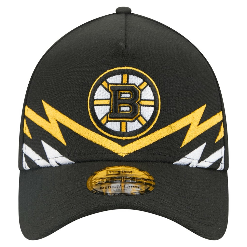 Boston Bruins New Era 39THIRTY A-Frame Perforated Flex Hat - Black - NHL