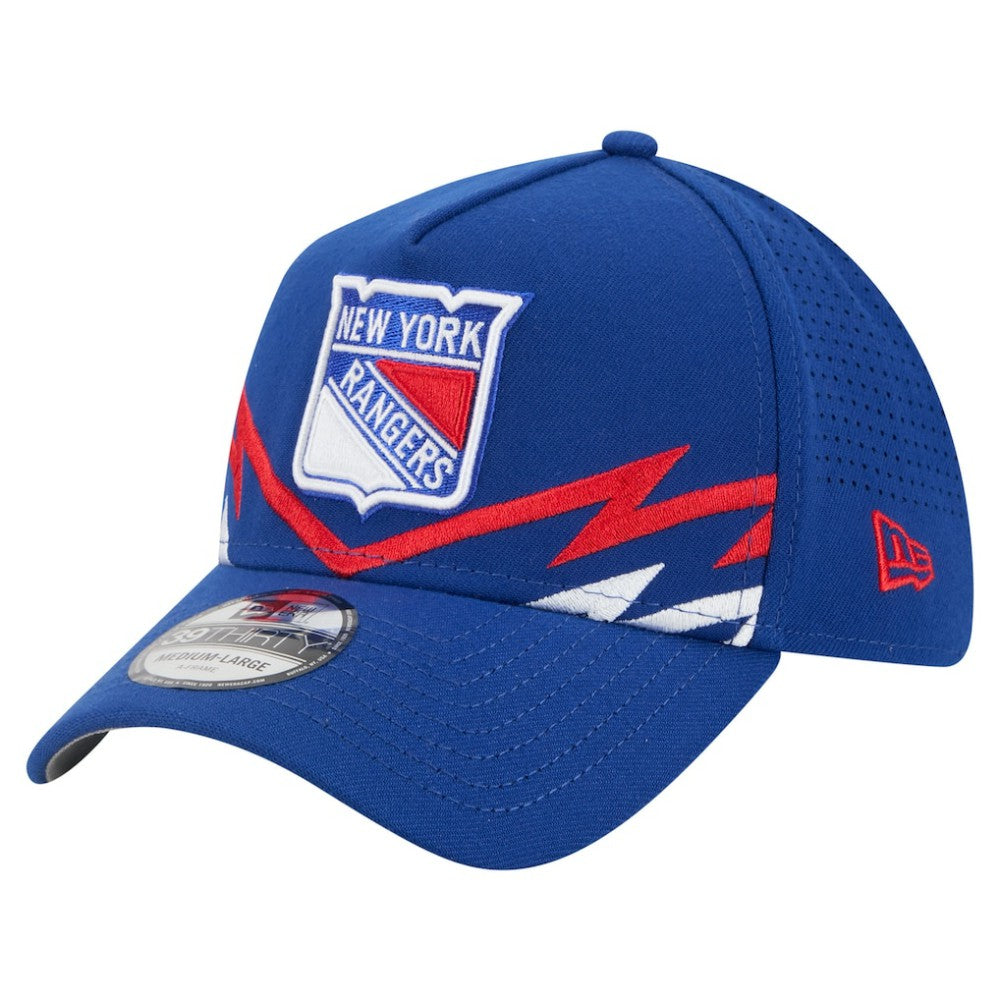 New York Rangers New Era 39THIRTY A-Frame Perforated Flex Hat - Blue - NHL