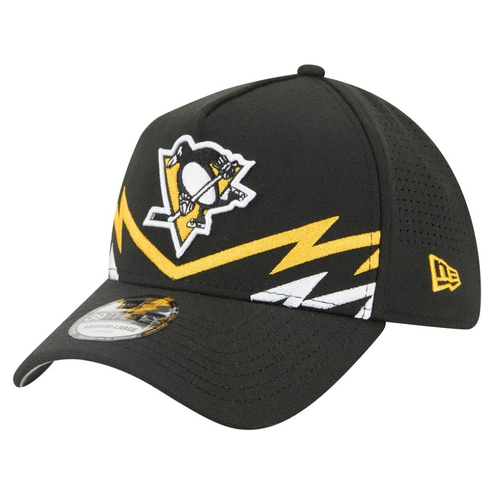 Pittsburgh Penguins New Era 39THIRTY A-Frame Perforated Flex Hat - Black - NHL