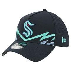 Seattle Kraken New Era Zig Zag 39THIRTY A-Frame Perforated Flex Hat - Deep Sea Blue - NHL