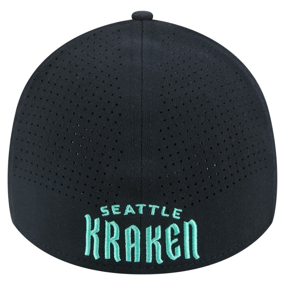 Seattle Kraken New Era Zig Zag 39THIRTY A-Frame Perforated Flex Hat - Deep Sea Blue - NHL
