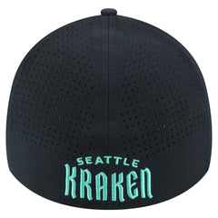 Seattle Kraken New Era Zig Zag 39THIRTY A-Frame Perforated Flex Hat - Deep Sea Blue - NHL