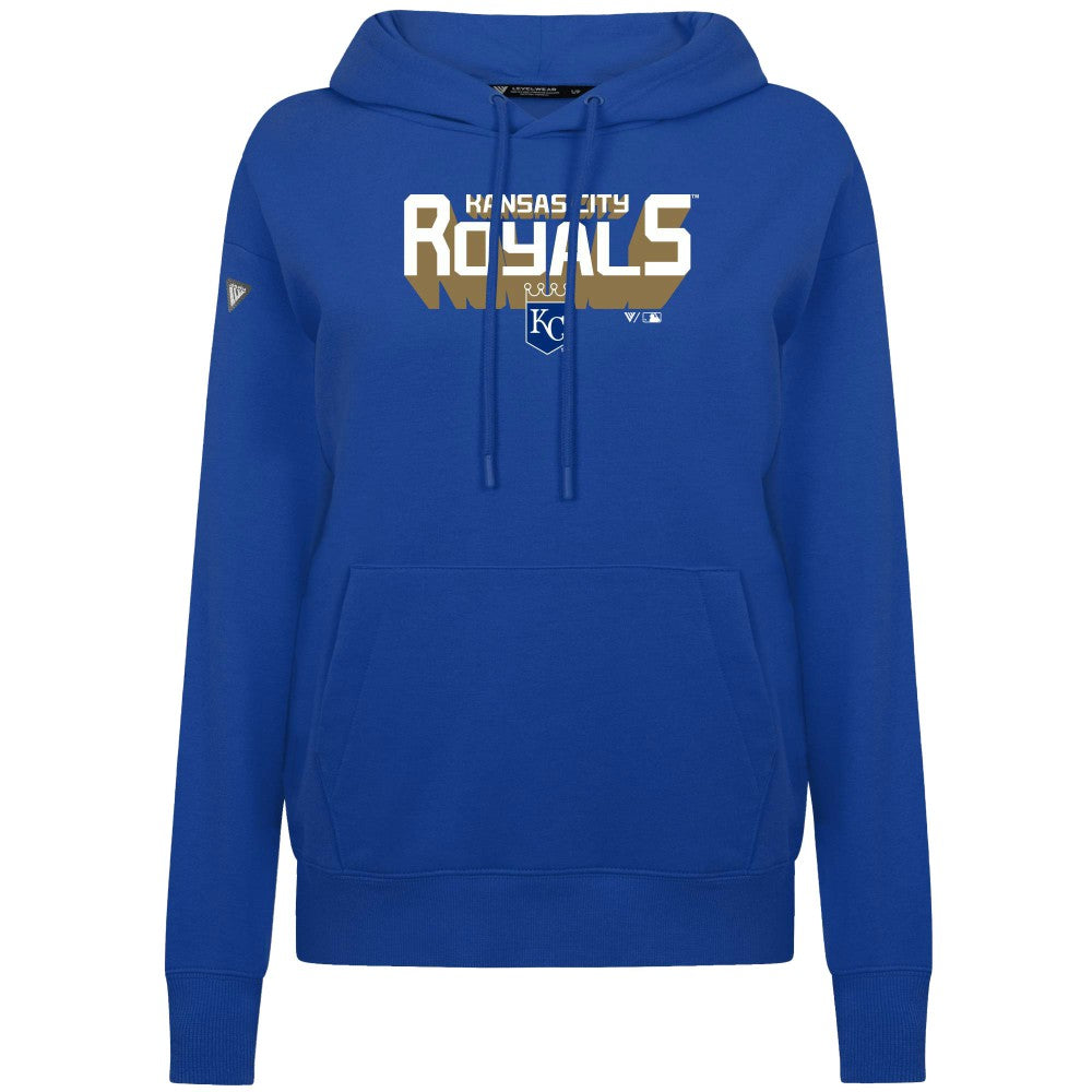 Kansas City Royals Levelwear Women's Adorn Retro 3D Pullover Hoodie - MLB
