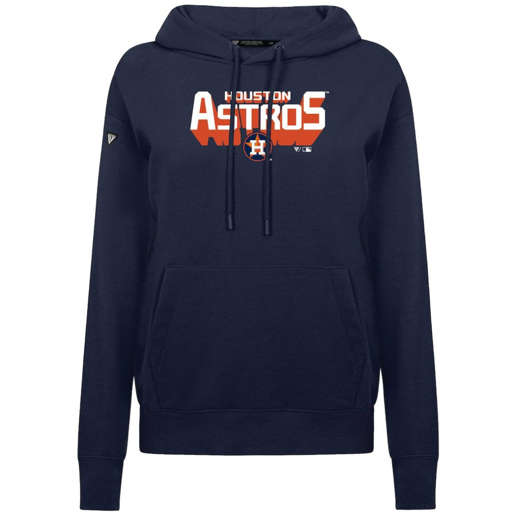 Houston Astros Levelwear Women's Adorn Retro 3D Pullover Hoodie - MLB