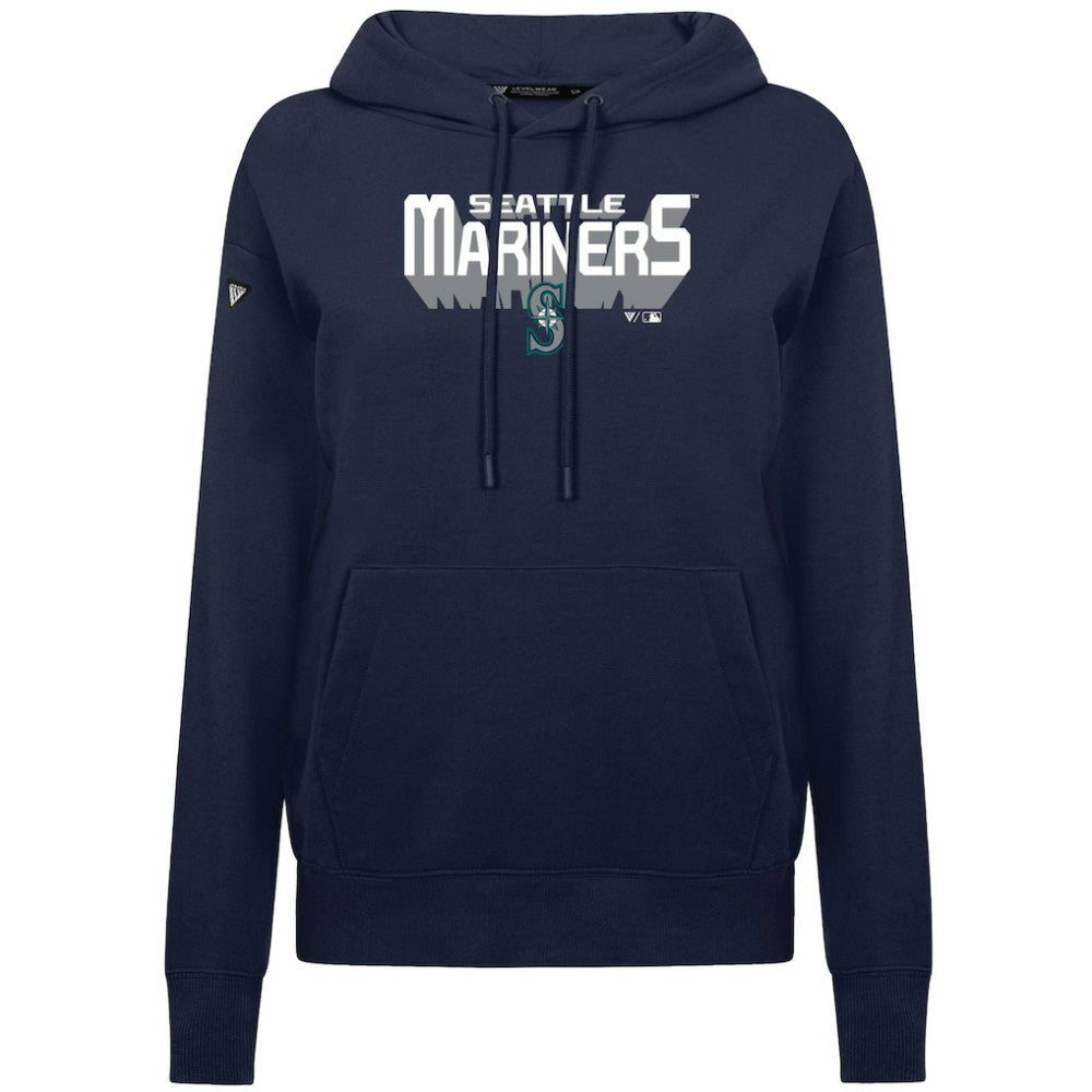 Seattle Mariners Levelwear Women's Adorn Retro 3D Pullover Hoodie - MLB