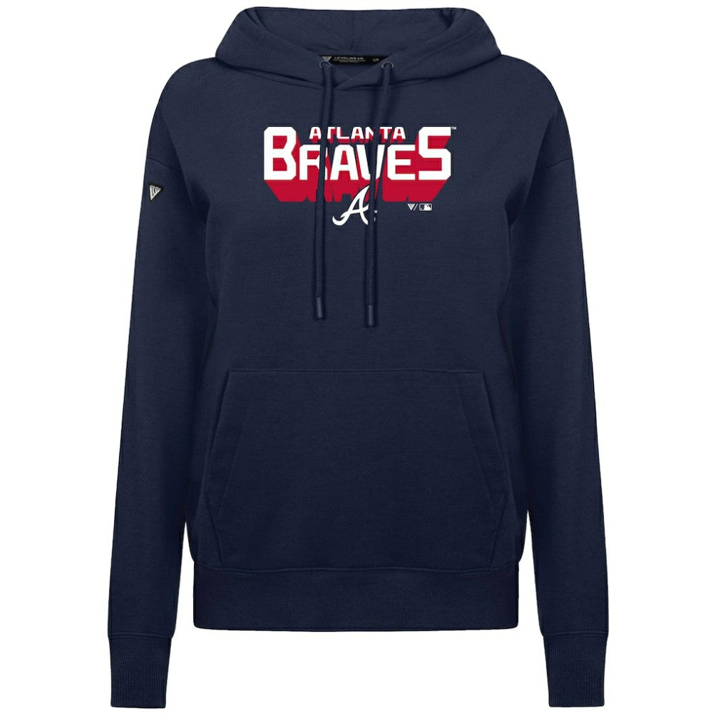 Atlanta Braves Levelwear Women's Adorn Retro 3D Pullover Hoodie - MLB