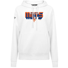 New York Mets Levelwear Women's Adorn Retro 3D Pullover Hoodie - MLB