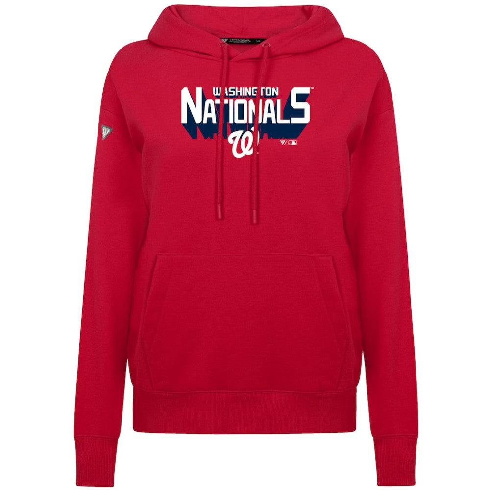 Washington Nationals Levelwear Women's Adorn Retro 3D Pullover Hoodie - MLB
