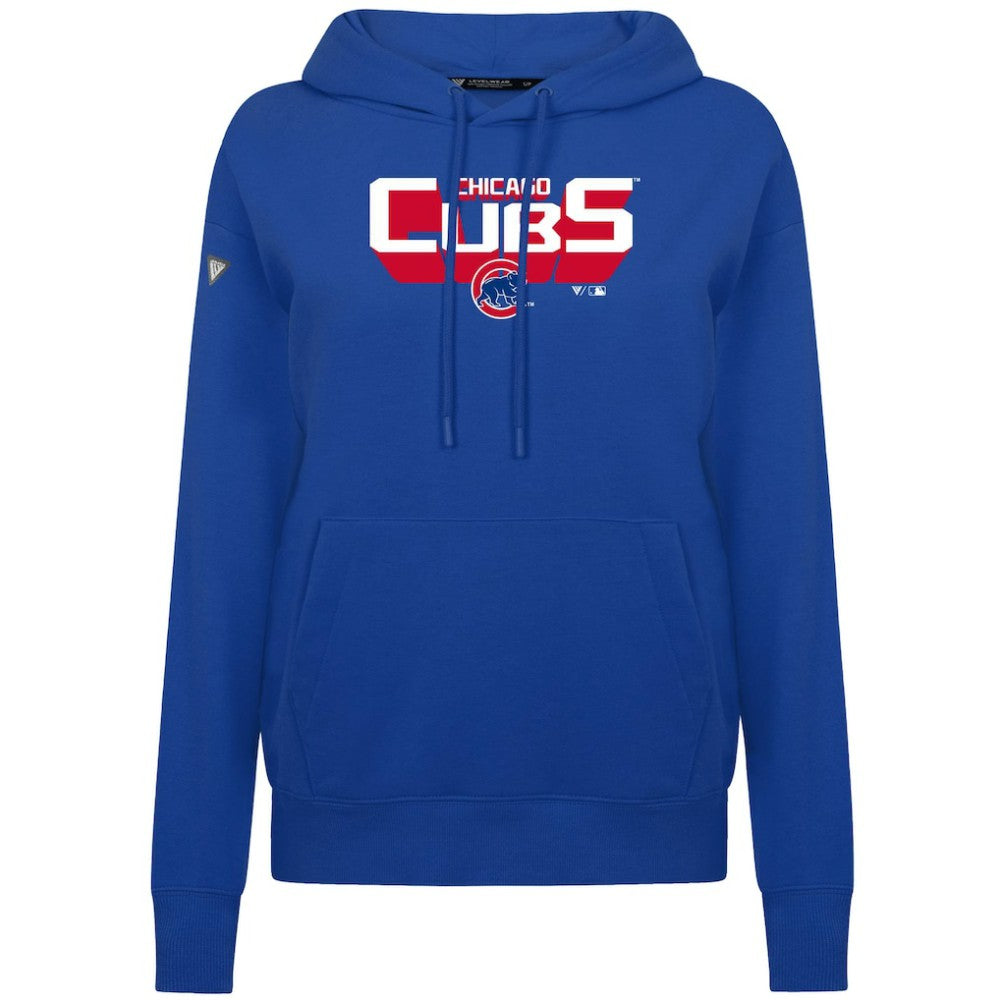 Chicago Cubs Levelwear Women's Adorn Retro 3D Pullover Hoodie - MLB