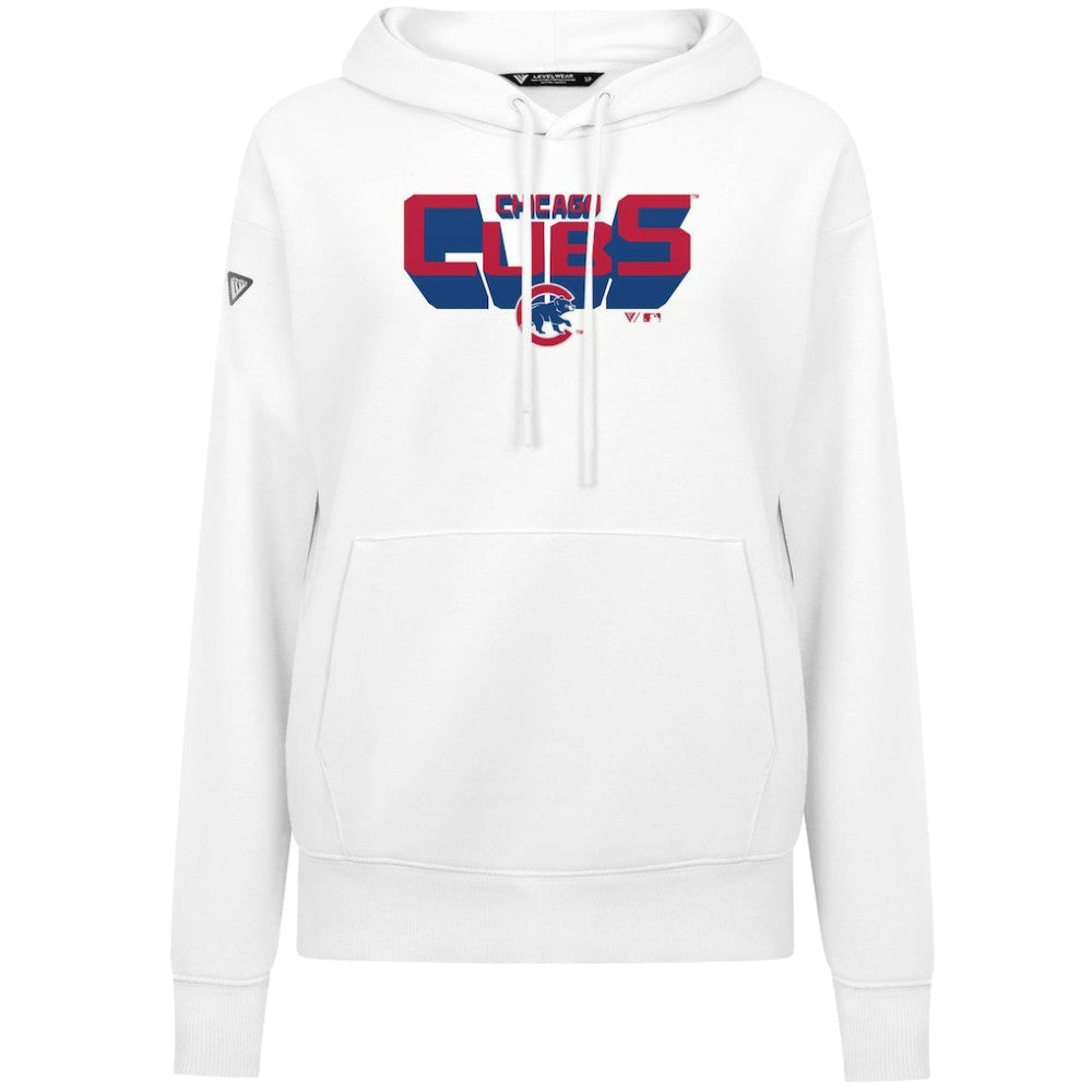 Chicago Cubs Levelwear Women's Adorn Retro 3D Pullover Hoodie - MLB