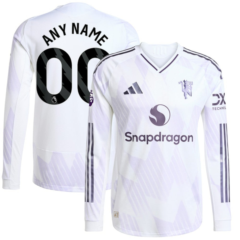 Manchester United 2025/26 Away Long Sleeve Custom Jersey White | Adidas Online