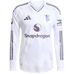 Manchester United 2025/26 Away Long Sleeve Custom Jersey White | Adidas Online