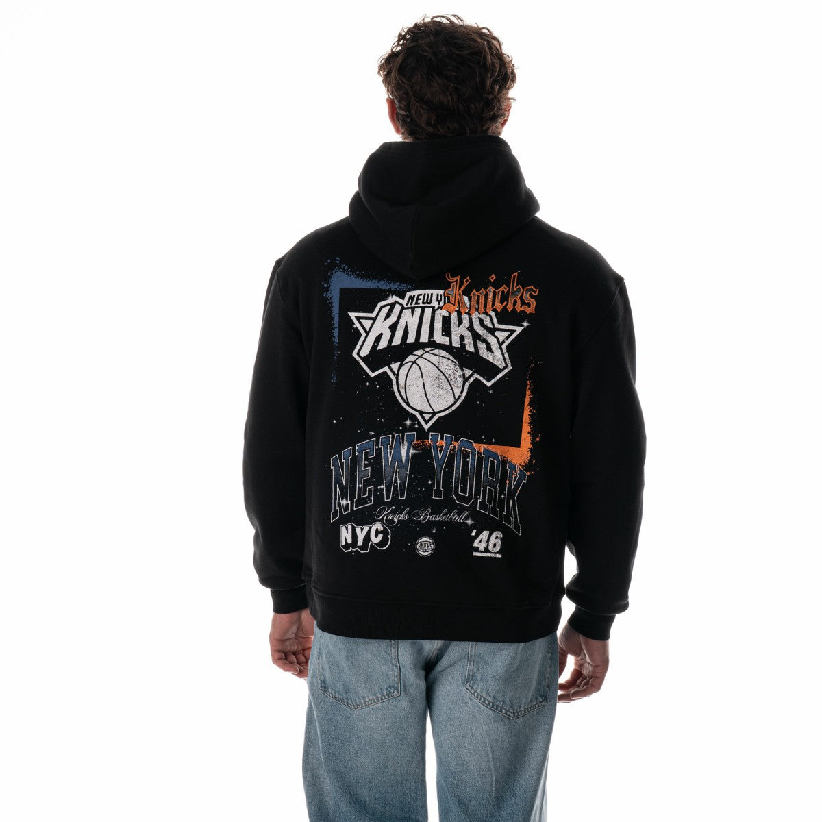 New York Knicks The Wild Collective Unisex Splatter Premium Hoodie Black - NBA
