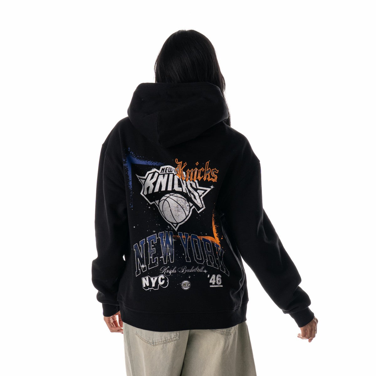 New York Knicks The Wild Collective Unisex Splatter Premium Hoodie Black - NBA