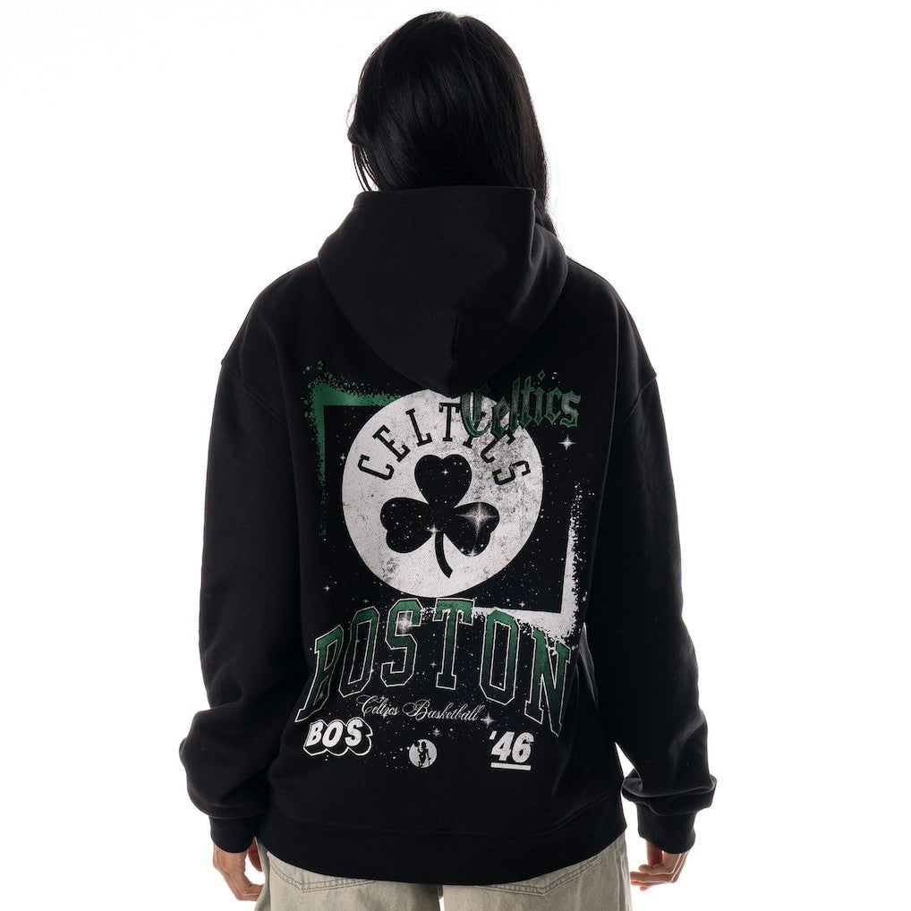 Boston Celtics The Wild Collective Unisex Splatter Premium Hoodie Black - NBA