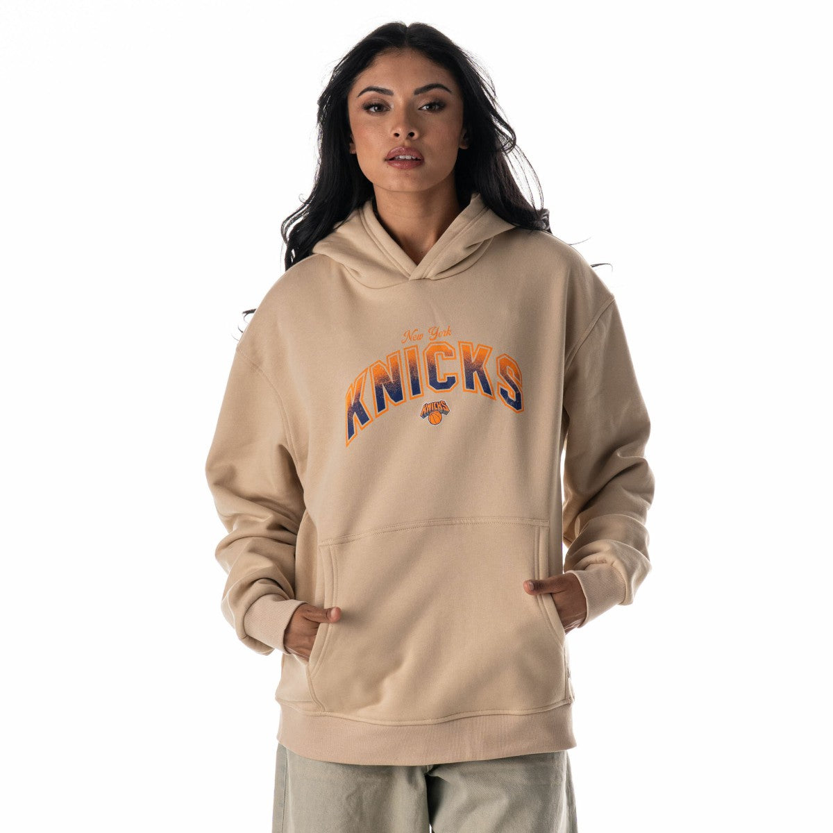 New York Knicks The Wild Collective Unisex Mantra Premium Hoodie Tan - NBA