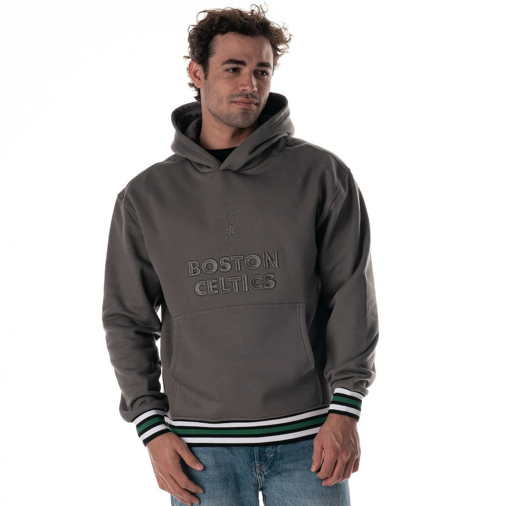 Boston Celtics The Wild Collective Unisex Custom Rib Tonal Premium Hoodie Charcoal - NBA