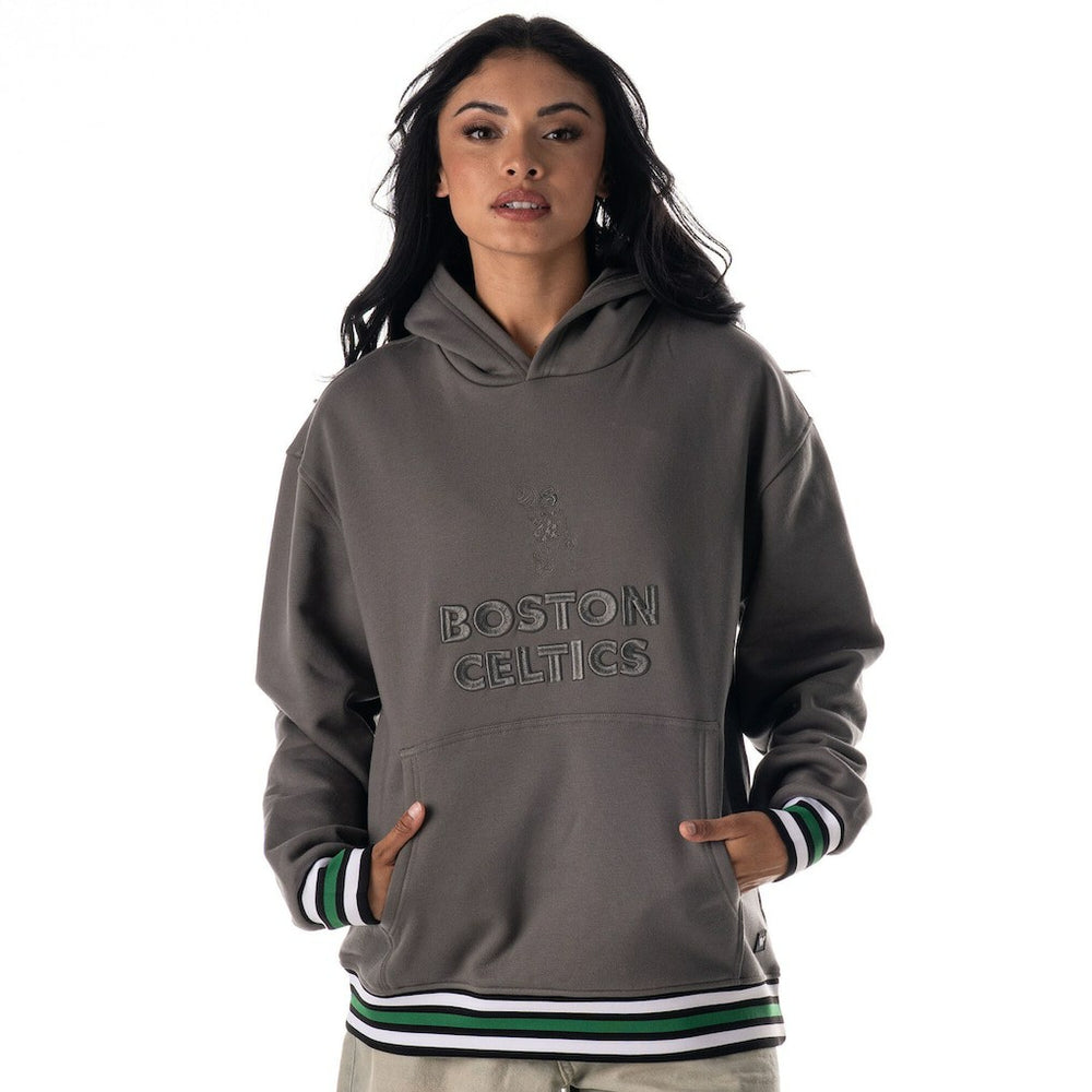Boston Celtics The Wild Collective Unisex Custom Rib Tonal Premium Hoodie Charcoal - NBA