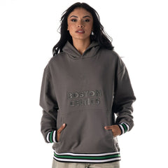 Boston Celtics The Wild Collective Unisex Custom Rib Tonal Premium Hoodie Charcoal - NBA