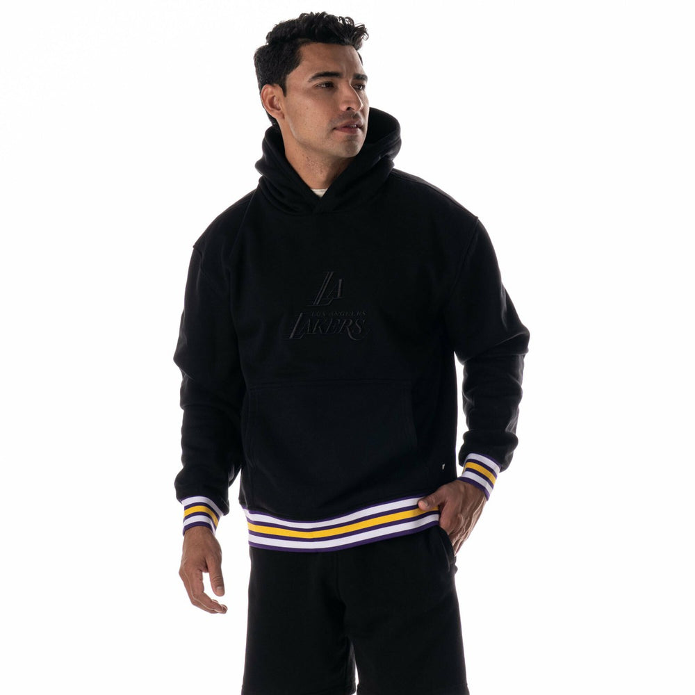 Los Angeles Lakers The Wild Collective Unisex Custom Rib Tonal Premium Hoodie Black - NBA