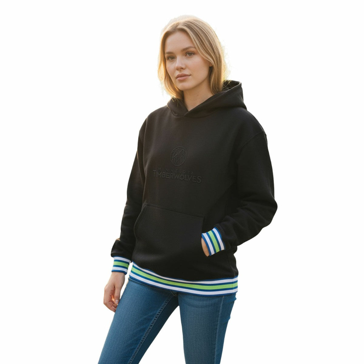Minnesota Timberwolves The Wild Collective Unisex Custom Rib Tonal Premium Hoodie Black - NBA