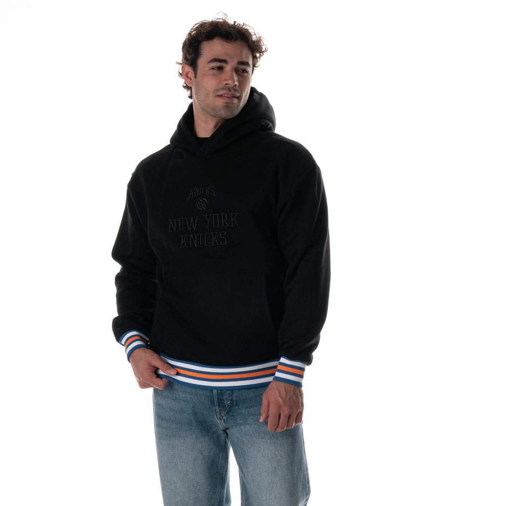 New York Knicks The Wild Collective Unisex Custom Rib Tonal Premium Hoodie Black - NBA