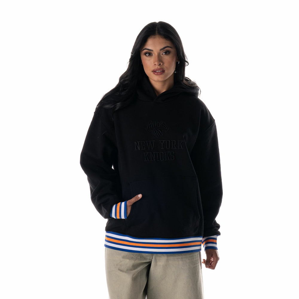 New York Knicks The Wild Collective Unisex Custom Rib Tonal Premium Hoodie Black - NBA