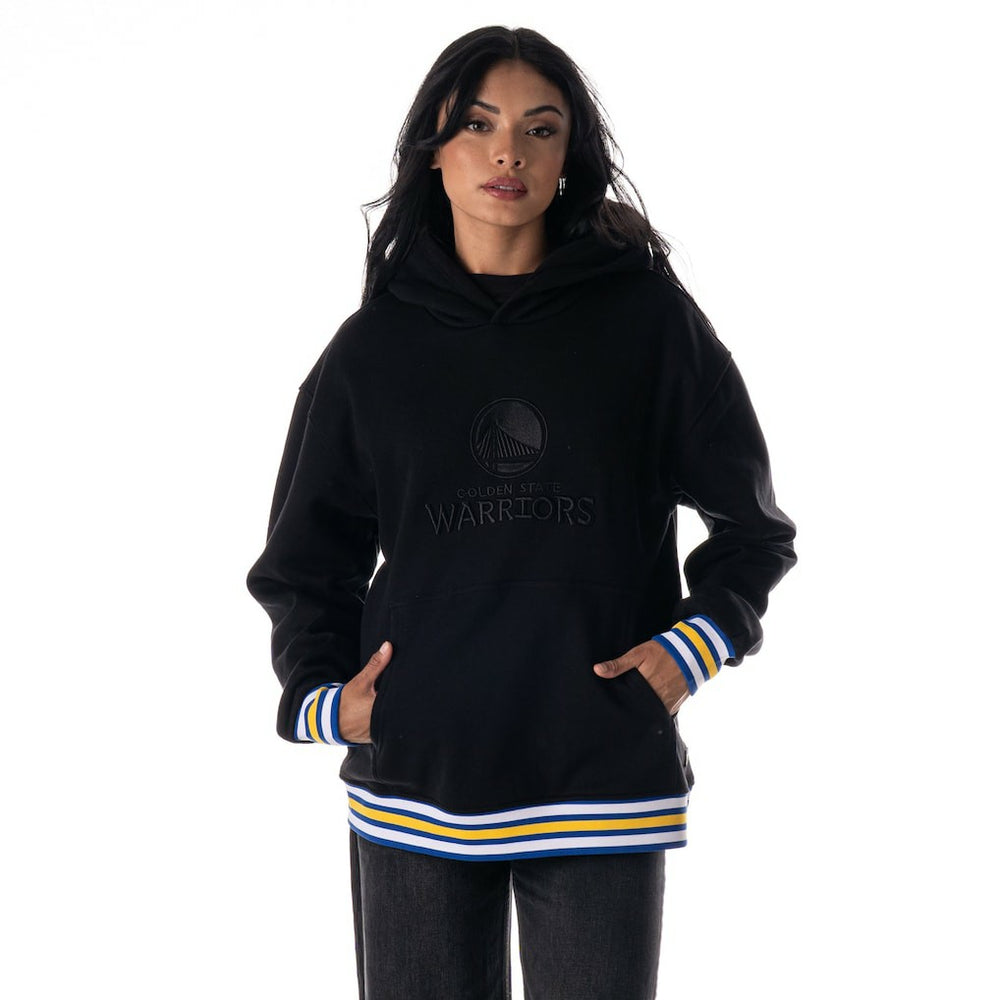 Golden State Warriors The Wild Collective Unisex Custom Rib Tonal Premium Hoodie Black - NBA