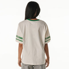 Boston Celtics The Wild Collective Women's Vintage Drop Shoulder Oversized Boyfriend T-Shirt Cream - NBA