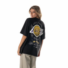 Los Angeles Lakers The Wild Collective Unisex Oversized Streetwear T-Shirt Black - NBA