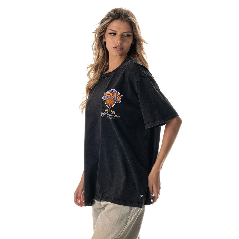 New York Knicks The Wild Collective Unisex Oversized Streetwear T-Shirt Black - NBA
