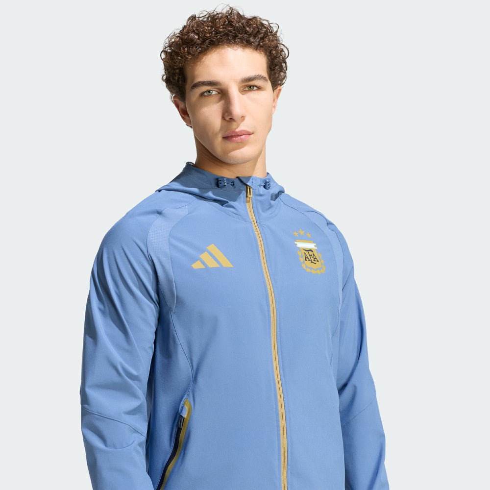 Argentina National Team FIFA x World Cup Tiro Travel Raglan Full-Zip Windbreaker Hoodie Blue | Adidas Sale