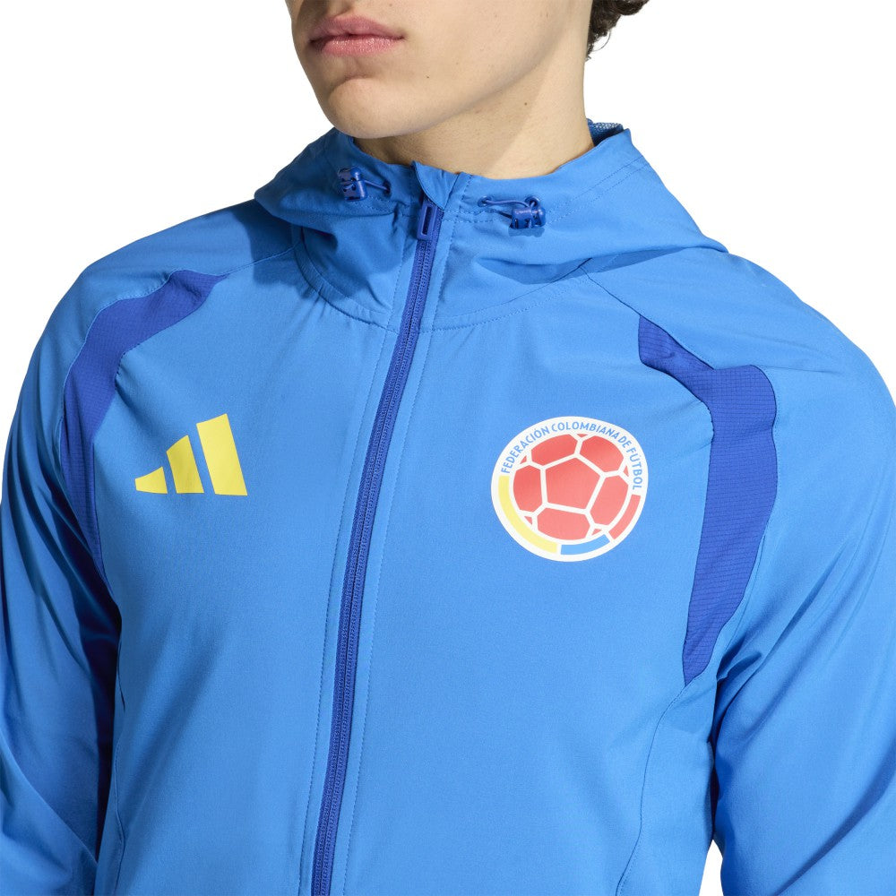 Colombia National Team FIFA x World Cup 2026 Tiro Travel Raglan Full-Zip Windbreaker Hoodie Blue | Adidas cheap