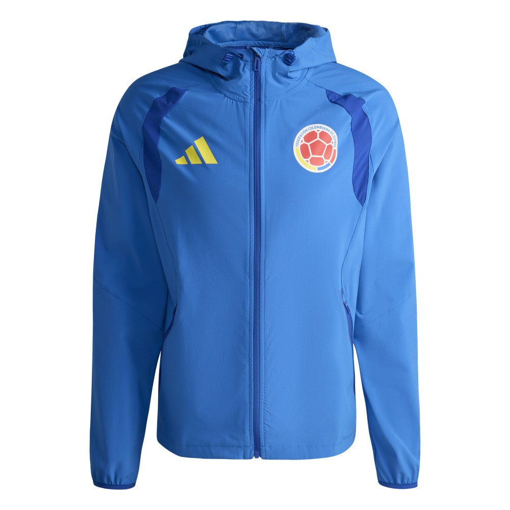 Colombia National Team FIFA x World Cup 2026 Tiro Travel Raglan Full-Zip Windbreaker Hoodie Blue | Adidas cheap