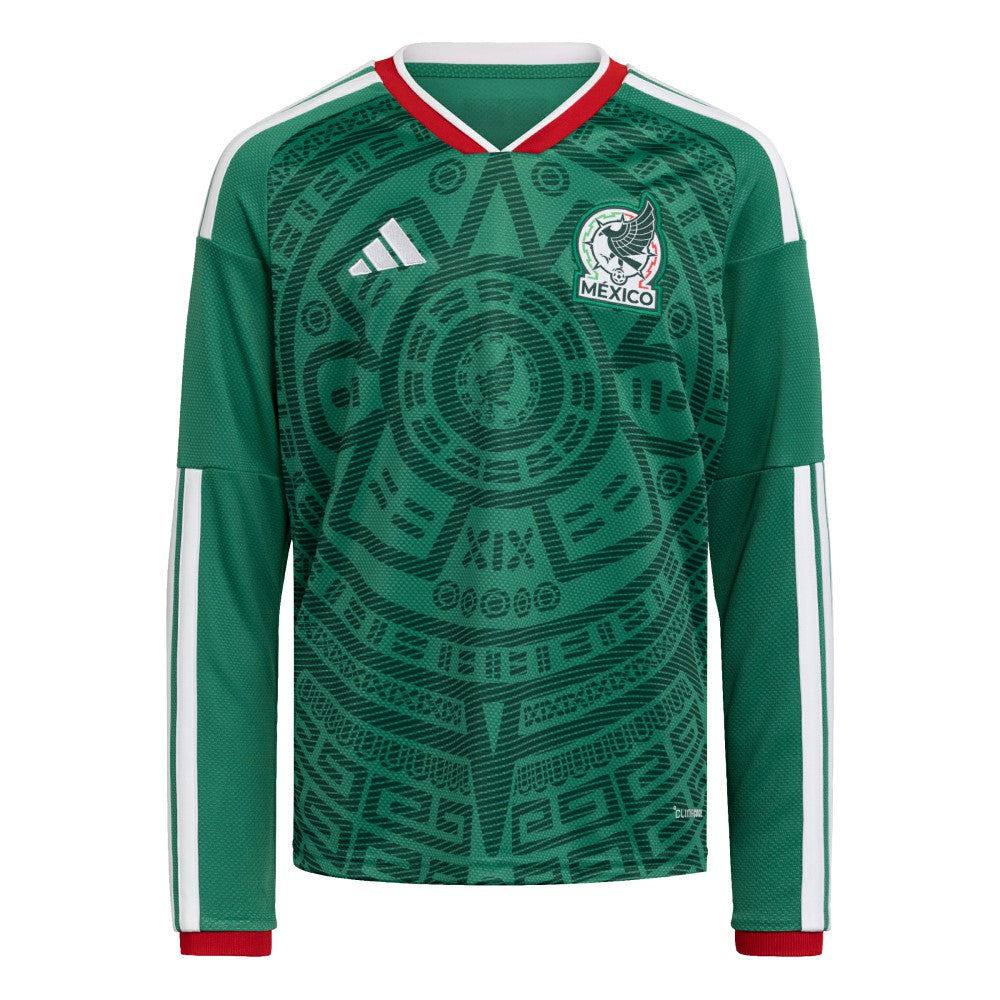 Mexico National Team Youth FIFA x World Cup 2026 Home Replica Long-Sleeve Jersey Green | Adidas Online