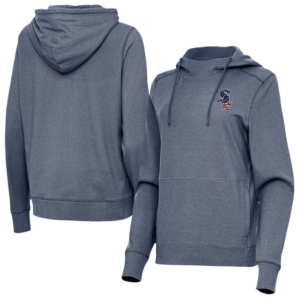 Chicago White Sox Antigua Women's Justice Stars and Stripes Team Logo Pullover Hoodie - MLB