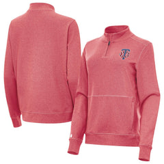 Minnesota Twins Antigua Women's Crush Stars and Stripes Team Logo Quarter-Zip Pullover Top - MLB