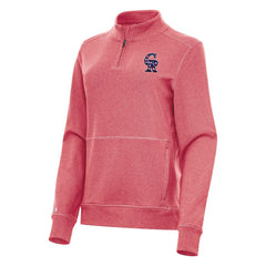 Colorado Rockies Antigua Women's Crush Stars and Stripes Team Logo Quarter-Zip Pullover Top - MLB